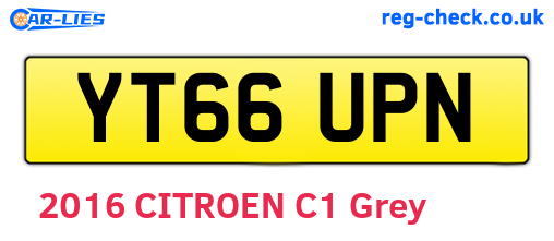 YT66UPN are the vehicle registration plates.