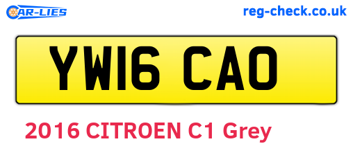 YW16CAO are the vehicle registration plates.