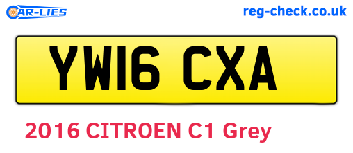 YW16CXA are the vehicle registration plates.