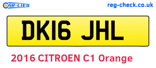 DK16JHL are the vehicle registration plates.
