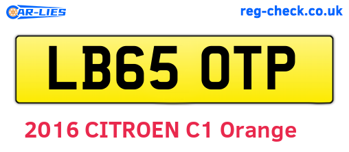 LB65OTP are the vehicle registration plates.