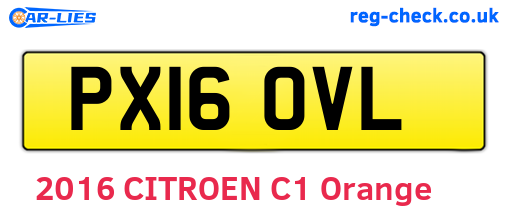 PX16OVL are the vehicle registration plates.