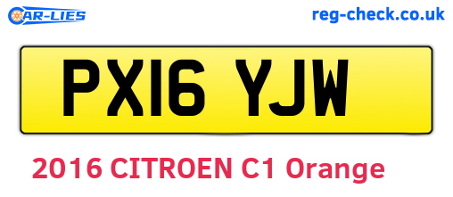 PX16YJW are the vehicle registration plates.