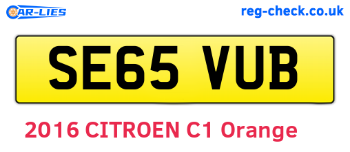 SE65VUB are the vehicle registration plates.