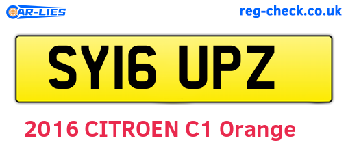 SY16UPZ are the vehicle registration plates.