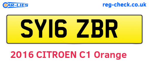 SY16ZBR are the vehicle registration plates.