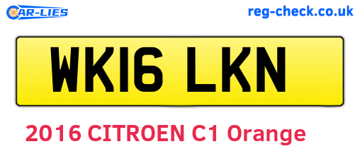 WK16LKN are the vehicle registration plates.