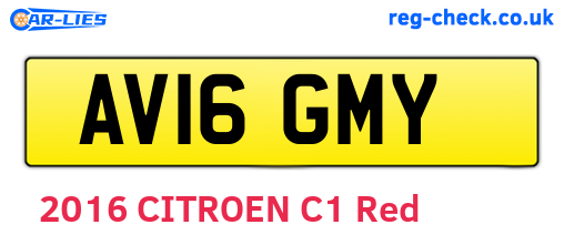 AV16GMY are the vehicle registration plates.