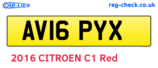 AV16PYX are the vehicle registration plates.