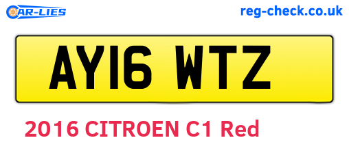 AY16WTZ are the vehicle registration plates.