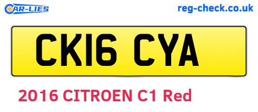 CK16CYA are the vehicle registration plates.