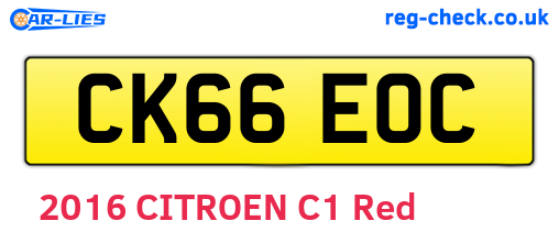 CK66EOC are the vehicle registration plates.