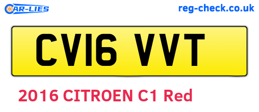 CV16VVT are the vehicle registration plates.