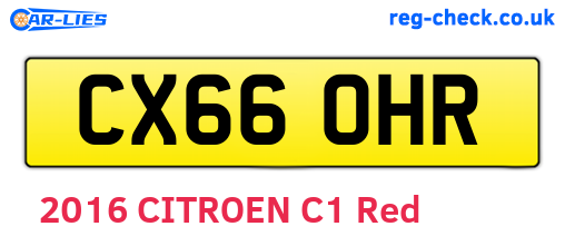 CX66OHR are the vehicle registration plates.