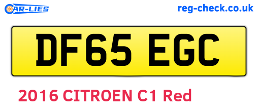 DF65EGC are the vehicle registration plates.