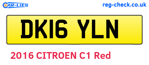 DK16YLN are the vehicle registration plates.