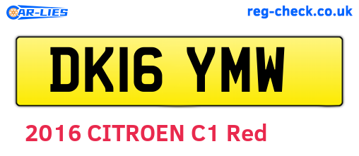 DK16YMW are the vehicle registration plates.