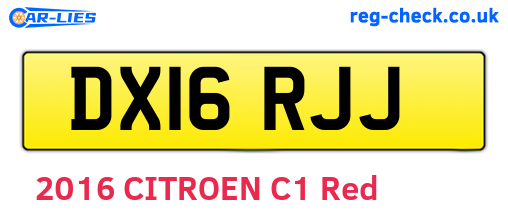 DX16RJJ are the vehicle registration plates.