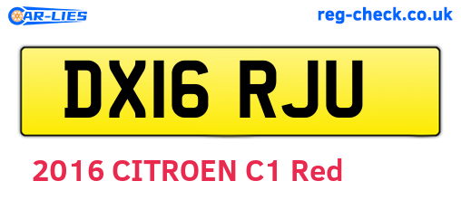 DX16RJU are the vehicle registration plates.