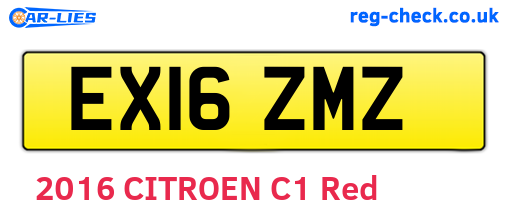 EX16ZMZ are the vehicle registration plates.