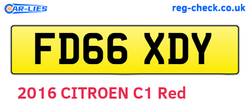 FD66XDY are the vehicle registration plates.