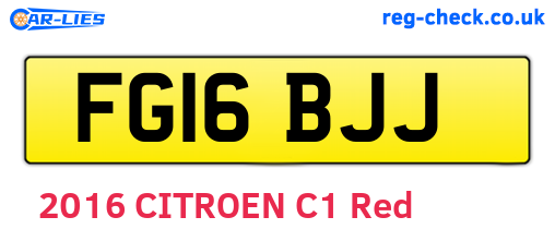 FG16BJJ are the vehicle registration plates.