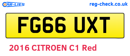 FG66UXT are the vehicle registration plates.
