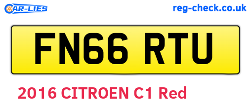 FN66RTU are the vehicle registration plates.