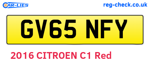 GV65NFY are the vehicle registration plates.