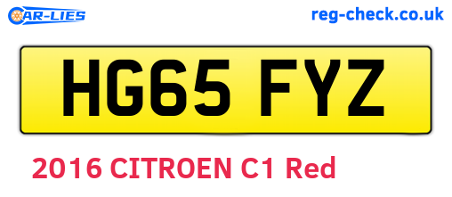 HG65FYZ are the vehicle registration plates.