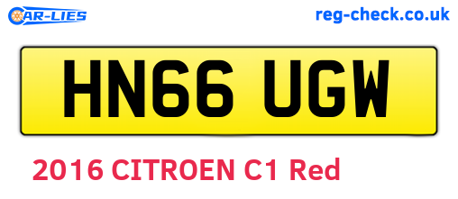 HN66UGW are the vehicle registration plates.