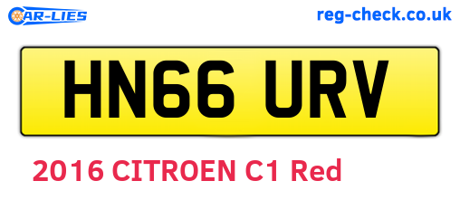 HN66URV are the vehicle registration plates.