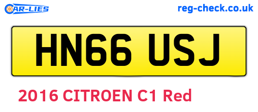 HN66USJ are the vehicle registration plates.
