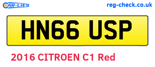HN66USP are the vehicle registration plates.