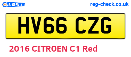 HV66CZG are the vehicle registration plates.