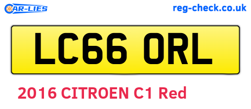 LC66ORL are the vehicle registration plates.