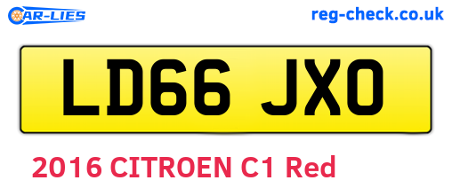 LD66JXO are the vehicle registration plates.