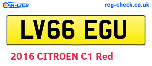 LV66EGU are the vehicle registration plates.