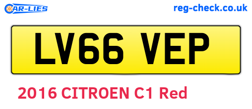 LV66VEP are the vehicle registration plates.