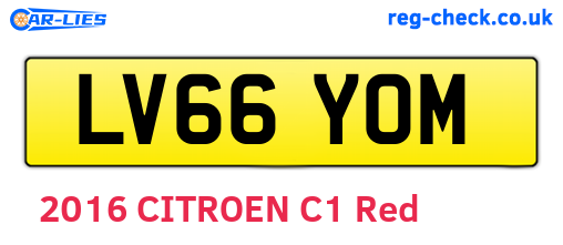 LV66YOM are the vehicle registration plates.