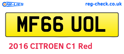 MF66UOL are the vehicle registration plates.