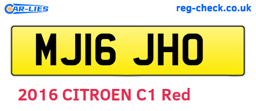 MJ16JHO are the vehicle registration plates.