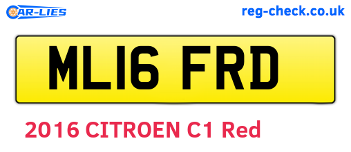 ML16FRD are the vehicle registration plates.