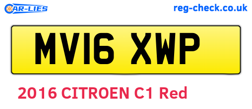 MV16XWP are the vehicle registration plates.