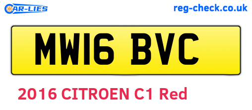 MW16BVC are the vehicle registration plates.