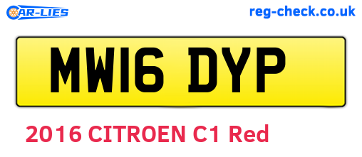 MW16DYP are the vehicle registration plates.