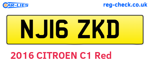 NJ16ZKD are the vehicle registration plates.