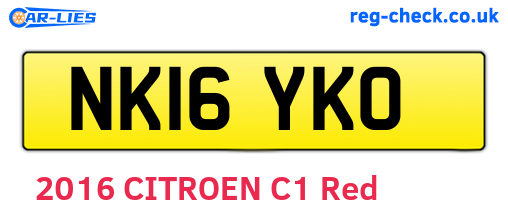 NK16YKO are the vehicle registration plates.
