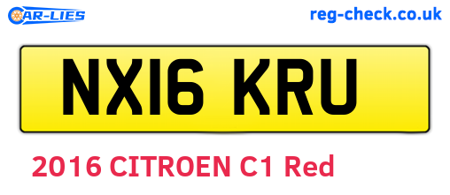 NX16KRU are the vehicle registration plates.