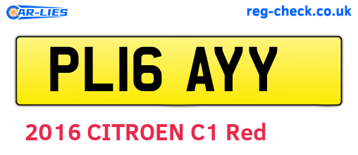 PL16AYY are the vehicle registration plates.